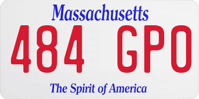 MA license plate 484GP0