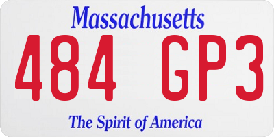 MA license plate 484GP3