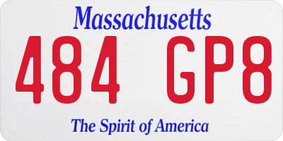MA license plate 484GP8