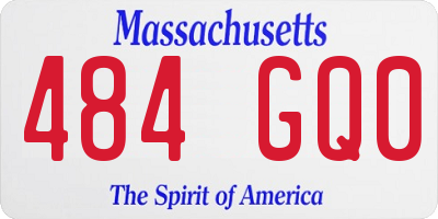 MA license plate 484GQ0