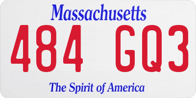 MA license plate 484GQ3