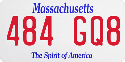 MA license plate 484GQ8