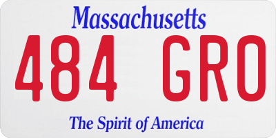 MA license plate 484GR0