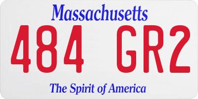 MA license plate 484GR2