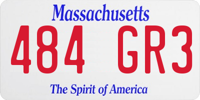 MA license plate 484GR3
