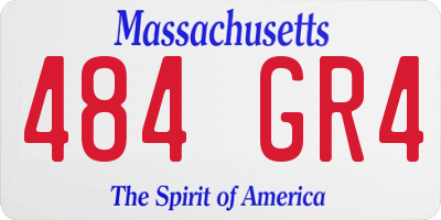 MA license plate 484GR4