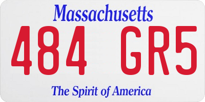 MA license plate 484GR5