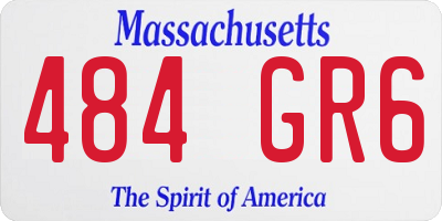 MA license plate 484GR6