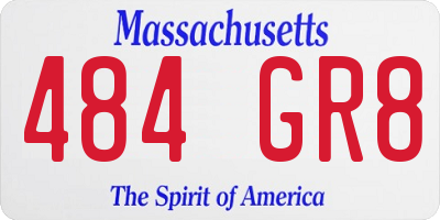 MA license plate 484GR8