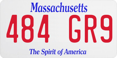 MA license plate 484GR9