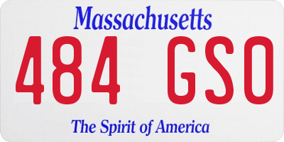 MA license plate 484GS0
