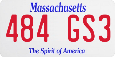 MA license plate 484GS3