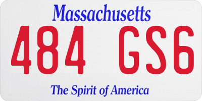MA license plate 484GS6