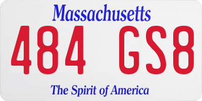 MA license plate 484GS8