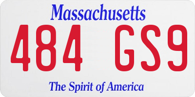 MA license plate 484GS9