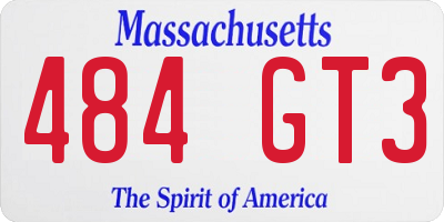 MA license plate 484GT3