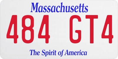 MA license plate 484GT4