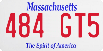 MA license plate 484GT5