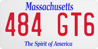 MA license plate 484GT6