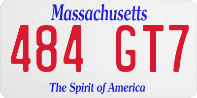 MA license plate 484GT7