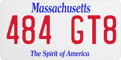 MA license plate 484GT8
