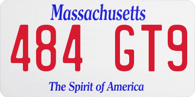 MA license plate 484GT9