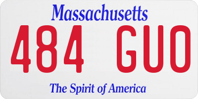 MA license plate 484GU0