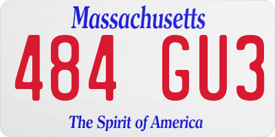 MA license plate 484GU3