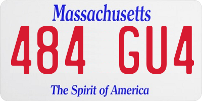 MA license plate 484GU4