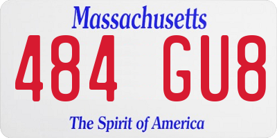 MA license plate 484GU8
