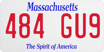 MA license plate 484GU9