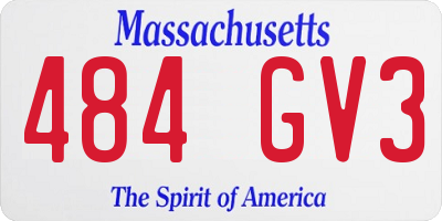 MA license plate 484GV3
