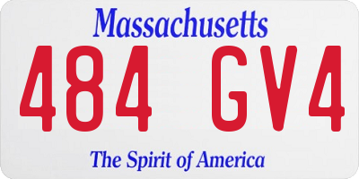 MA license plate 484GV4