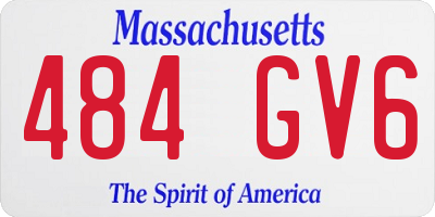 MA license plate 484GV6