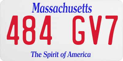 MA license plate 484GV7