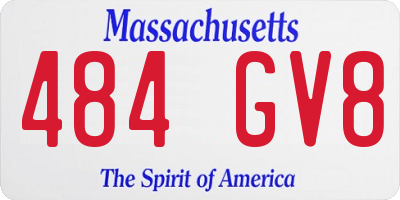MA license plate 484GV8