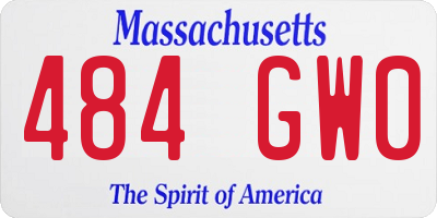 MA license plate 484GW0