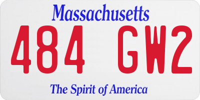 MA license plate 484GW2