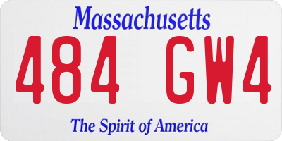 MA license plate 484GW4