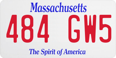 MA license plate 484GW5