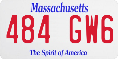 MA license plate 484GW6