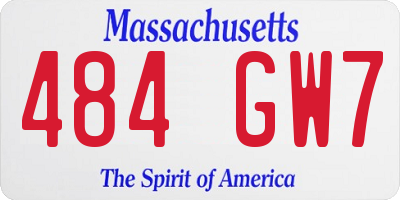 MA license plate 484GW7