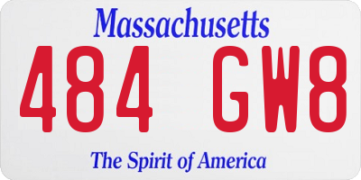 MA license plate 484GW8