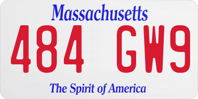 MA license plate 484GW9