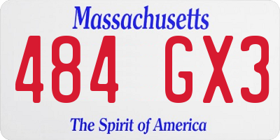 MA license plate 484GX3