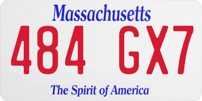 MA license plate 484GX7