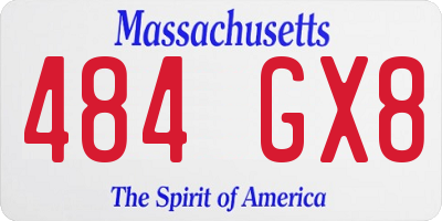 MA license plate 484GX8