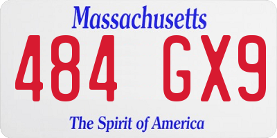 MA license plate 484GX9
