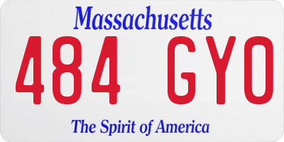 MA license plate 484GY0