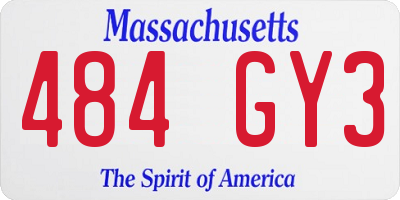 MA license plate 484GY3